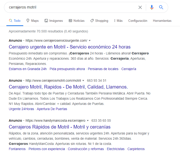 Ejemplo Google Ads